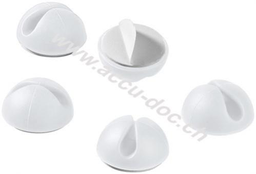 Kabelmanagement 1-Slot, weiß, Weiß - 5er-Set zum Ordnen und Fixieren, ablösbar 