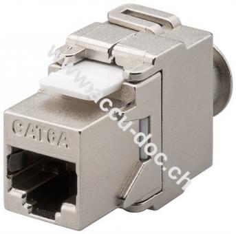 Keystone Modul RJ45 CAT 6A, STP - 17,1 mm breit, Schmetterling-Typ, Klemmleiste für LSA Montage (werkzeugfrei) 
