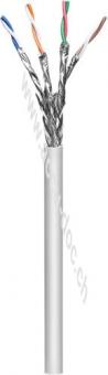 CAT 6A Netzwerkkabel, S/FTP (PiMF), grau, 50 m - Kupferleiter (CU), AWG 26/7 (stranded), halogenfreier Kabelmantel (LSZH) 