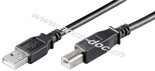 USB 2.0 Hi-Speed-Kabel, schwarz, 1 m - USB 2.0-Stecker (Typ A) > USB 2.0-Stecker (Typ B) 
