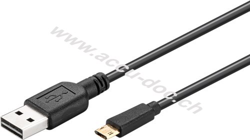 EASY TWIN+ USB Sync- und Ladekabel, Schwarz, 1 m - USB 2.0-Easy-Stecker (Typ A) > USB 2.0-Micro-Stecker (Typ B) 