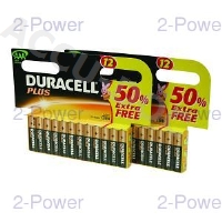 Duracell Plus AAA 2 Packs of 8+4 Free 