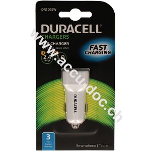 Duracell Single USB 2.4A In-Car Charger 