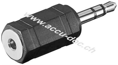 Kopfhörer-Adapter, AUX-Klinke 3,5 mm zu 2,5 mm, Klinke 3,5 mm Stecker (3-Pin, stereo) - 1x 3,5-mm-Klinkenstecker (3-polig, stereo) > 1x 2,5-mm-Klinkenbuchse (3-polig, ste 