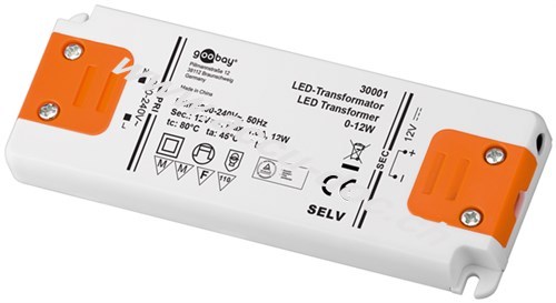 LED-Trafo 12 V/12 W, Orange-Weiß - 12 V Gleichspannung (DC) für LEDs bis 12 W Gesamtlast 