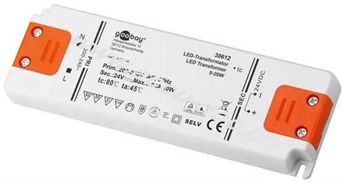 LED-Trafo 24 V/20 W, weiß-Orange - 24 V Gleichspannung (DC) für LEDs bis 20 W Gesamtlast 