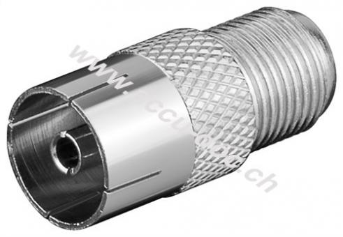 F-Adapter: F-Buchse > Koax-Buchse - Zink 