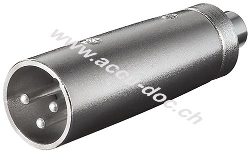 XLR-Adapter, Cinch-Buchse zu XLR-Stecker - XLR-Stecker (3-Pin) > Cinch-Buchse 