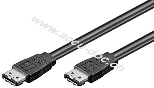 HDD eSATA Kabel 1.5 GBits / 3 GBits / 6 GBits, 1.5 m, Schwarz - eSATA I-Typ Stecker > eSATA I-Typ Stecker 