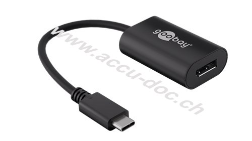 USB-C™-auf-DisplayPort™-Adapter, Schwarz, 0.2 m - USB-C™-Stecker <-> DisplayPort™-Buchse 