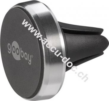 Magnethalterungs-Set Universal im Slim-Design, Schwarz-Silber - zur einfachen und sicheren Befestigung mobiler Kleingeräte im Fahrzeug 