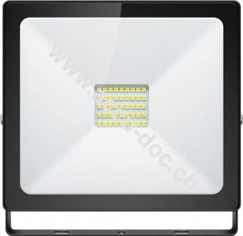 LED-Außenstrahler, 30 W, Slim Classic, Schwarz, 0.3 m - Lichtlösung für Hauseingänge, Garagen, Carports & Zugangswege 