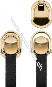 Finger Strap (gold/schwarz), Gold-Schwarz - einfaches und komfortables Handling auch bei größeren Smartphones 