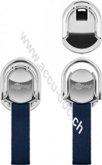Finger Strap (silber/blau), Silber-Dunkelblau - einfaches und komfortables Handling auch bei größeren Smartphones 