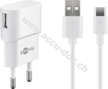 USB-C™-Ladeset (5 W), Weiß, 1 m - Netzteil mit USB-C™-Kabel, 1 m, weiß 