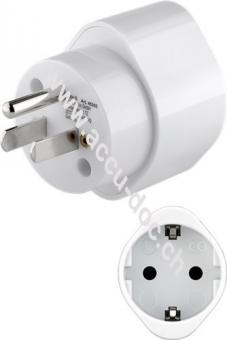 Netzadapter US/Japan, Weiß - Schutzkontaktbuchse (Typ F, CEE 7/3) > US-/Japan-Buchse (Typ B, NEMA 5-15, 3-polig) 