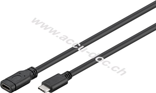USB-C™ Verlängerung USB 3.1 Generation 1, Schwarz, 1 m - USB-C™-Stecker > USB-C™-Buchse 