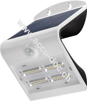 LED-Solar-Wandleuchte mit Bewegungsmelder, 3,2 W, weiß - LED-Solarleuchte bietet eine neutralweiße Lichtlösung für Hauseingänge, Carports und Treppen 