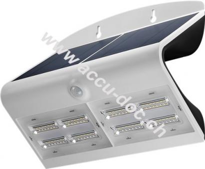 LED Solar-Wandleuchte mit Bewegungsmelder, 6,8 W, Weiß - Lichtlösung für Hauseingänge, Carports & Treppen 