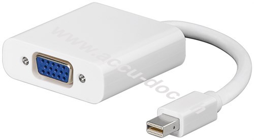 Mini DisplayPort/VGA Adapterkabel 1.1, 0.15 m, Weiß - Mini DisplayPort-Stecker > VGA-Buchse (15-polig) 