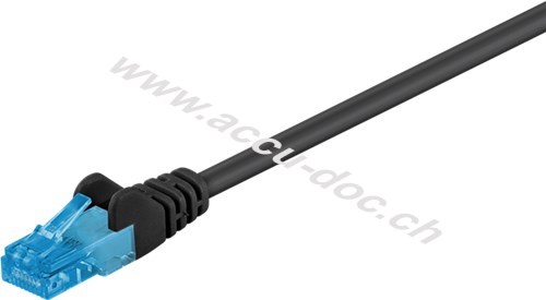 CAT 6A Patchkabel, U/UTP, schwarz, 20 m - Kupferleiter (CU), halogenfreier Kabelmantel (LSZH) 