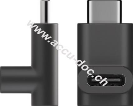 Adapter USB-C™ auf USB-C™ 90°, schwarz - USB-C™-Buchse > USB-C™-Stecker 