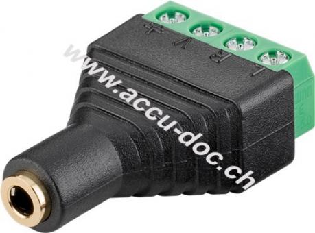 Terminal Block 4-Pin > Klinke 3,5-mm-Buchse (4-Pin, stereo) - mit Schraubbefestigung 