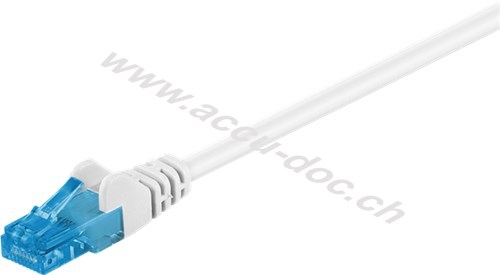 CAT 6A Patchkabel, U/UTP, weiß, 3 m - Kupferleiter (CU), halogenfreier Kabelmantel (LSZH) 