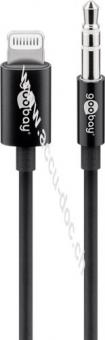 Apple Lightning Audioanschlusskabel (3,5mm), 1 m, schwarz, 1 m - zum Verbinden eines iPhone/iPad mit einem Audiogerät über einen 3,5-mm-Klinkenanschluss 