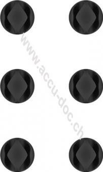 Kabelmanagement 2-Slots, schwarz, Schwarz - 6er-Set zum Ordnen und Fixieren, ablösbar 