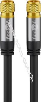 SAT-Antennenkabel (135 dB), 4x geschirmt, 2 m, Schwarz - vergoldet, F-Stecker > F-Stecker 