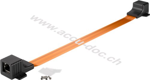 RJ45 LAN Fensterdurchführung Ultra-Slim 0,25 m, 0.25 m - Zum Verlegen von Netzwerkverbindungen zwischen Fensterrahmen 