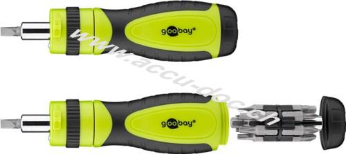 14-teiliges LED-Ratschenschrauber-Set - im Dunklen arbeiten dank integrierter LED-Leuchte 