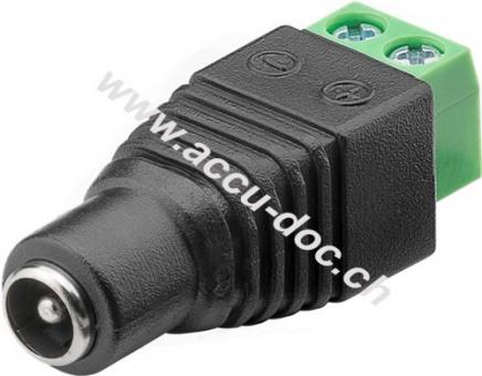 Terminal Block 2-pin > DC-Buchse (5.50 x 2.10 mm) - mit Schraubbefestigung 