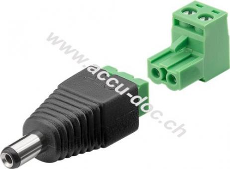 Terminal Block 2-pin > DC-Stecker (5,50 x 2,10 mm) - abnehmbare Schraubbefestigung, 2-teilig 