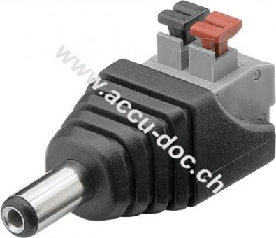 Terminal Block 2-pin > DC-Stecker (5,50 x 2,10 mm) - Push-down-Klemmbefestigung 