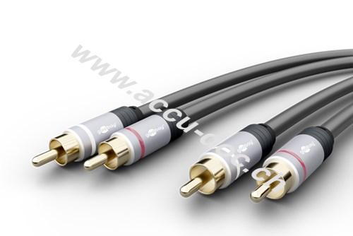 Plus Cinch Audio-Anschlusskabel Stereo, 5 m - 2x Cinch-Stecker (Audio links/rechts) > 2x Cinch-Stecker (Audio links/rechts) 