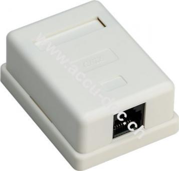 1-Port RJ45-Anschlussdose, CAT 6, UTP, Weiß - ungeschirmt 