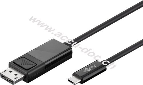 USB-C™- DisplayPort™-Adapterkabel 4K 60 Hz, 1,20 m, schwarz, 1.2 m - USB-C™-Stecker > DisplayPort™-Stecker 