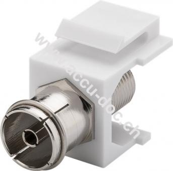 Keystone Modul SAT/Antenne - 16,2 mm Breite, Koax-Buchse > F-Buchse 