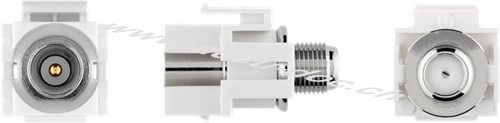 Keystone-Modul SAT/Antenne, bündige Montage - 18,9 mm Breite, Koax-Stecker > F-Buchse 