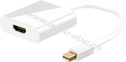 Mini DisplayPort™/HDMI™-Adapterkabel 1.2, vergoldet, 0.1 m, Weiß - Mini DisplayPort-Stecker > HDMI™-Buchse (Typ A) 